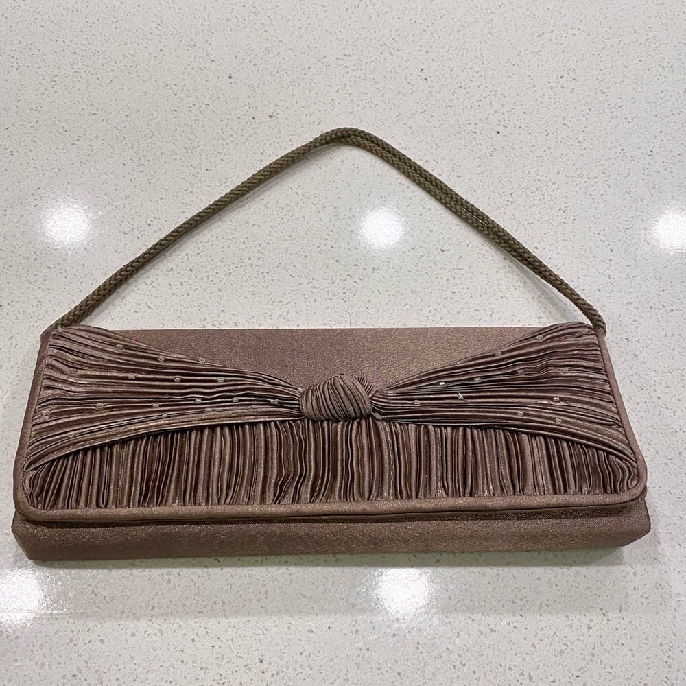 Charming Silky Pleated Jessica McClintock Vintage Bag, good condition.